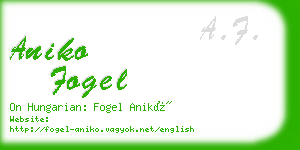 aniko fogel business card